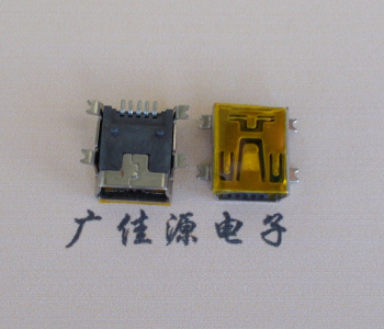 吉安MINI USB 5P 接口 母座 全贴带麦拉 高9.6带0.9柱子