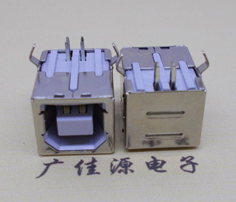 吉安USB BF90度母座 打印机接口 卧式插板DIP白胶