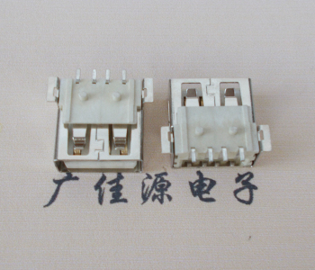 吉安USB AF方形脚 贴片母座 1.0/1.2柱子直边接口