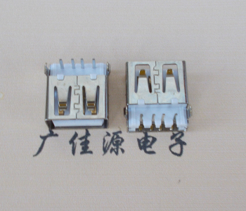 吉安USB母座接口 AF90度沉板1.9引脚4P插件白胶芯直边