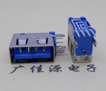 吉安USB 测插2.0母座 短体10.0MM 接口 蓝色胶芯