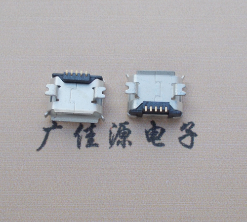 吉安Micro USB 5PIN接口,B型垫高0.9mm鱼叉脚贴片雾锡卷边
