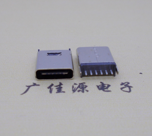 吉安直立式插板Type-C6p母座连接器高H=10.0mm