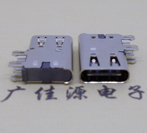 吉安侧插USB3.1接头座子.90度type-c母座.6p侧插连接器